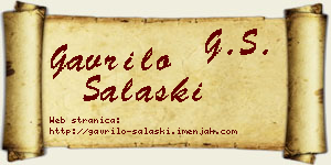 Gavrilo Salaški vizit kartica
